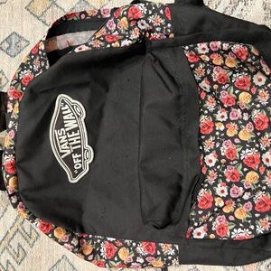 Vans Black and Red Floral Women's Backpack